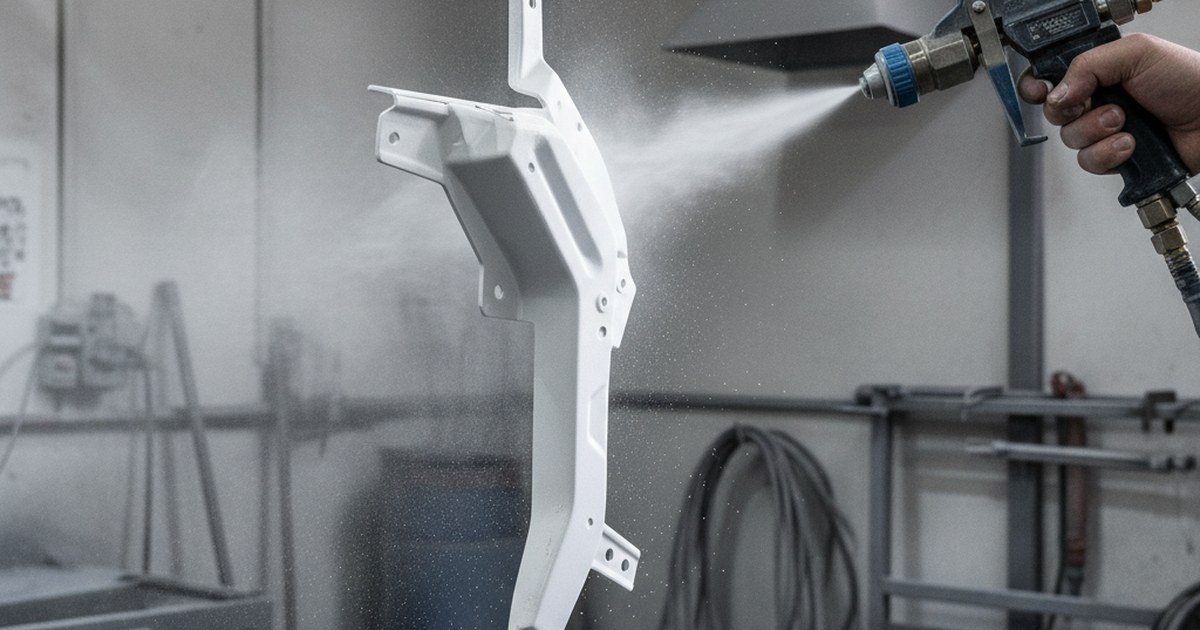 Application de poudre thermolaquée par pulvérisation électrostatique